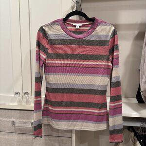Allison Joy Multi-Striped Metallic Long Sleeve